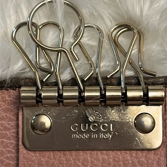 Authentic Gucci leather trifold  keychain cardholder Cute handwritten logo - Picture 16 of 16